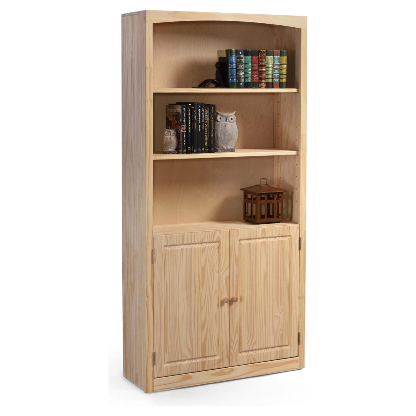 Bookcase Solid Pine with Doors