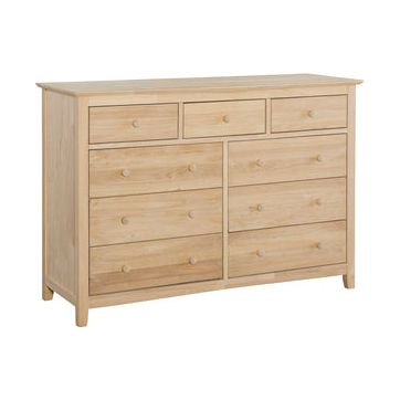 Lancaster 9 Drw Dresser W/ Larger Bottom Drawers WH BD-7019