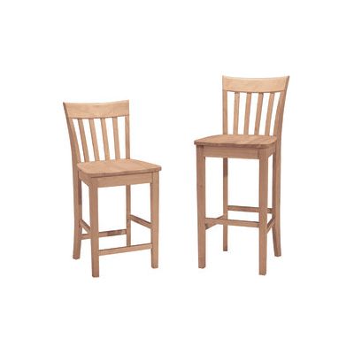 30" Slatback Stool WH S-3013B