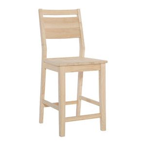 Aspen 24"H Panel Back Stool WH S-32B