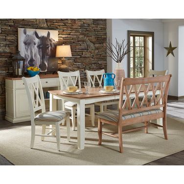 Table with bench and 4 chairs