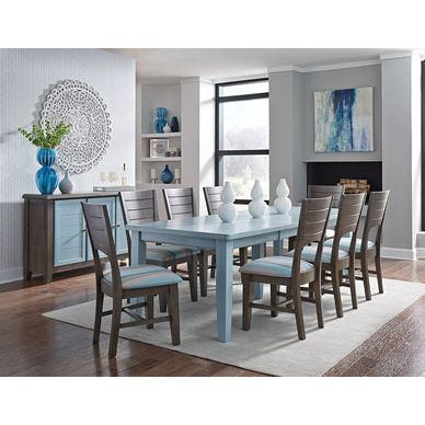 Farm House extension table and 8 Canyon chairs