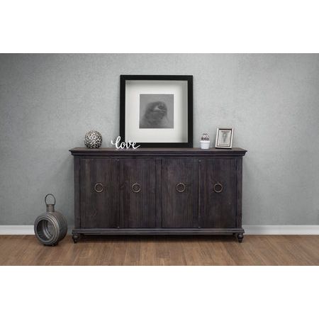 IFD9011CNSBN 4 Doors Console, Two fixed shelves, Brown finish