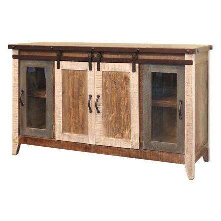 IFD962STAND-60 60" TV Stand w/2 Glass doors w/ 1 middle shelf, 2 Sliding doors, w/2 shelves