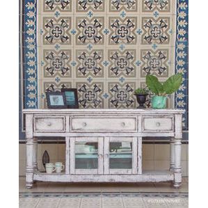 IFD7333STN70WT 70" TV Stand, w/3 Drawers & 2Doors, in White Finish