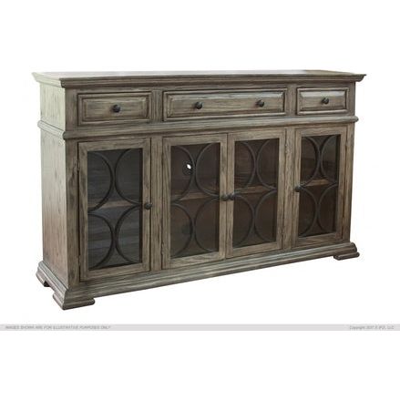 IFD410CONS Console w/ 4 Glass Doors w/3 Drawers