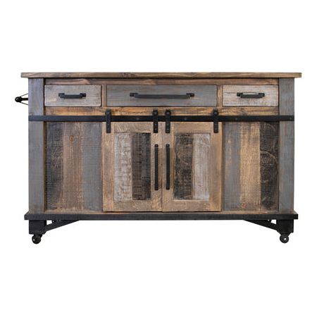 IFD6441KSL Kitchen Island 3 Drawers 6 Doors