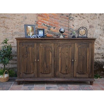 IFD7021CNSBN 4 Doors Console, Two fixed shelves, Brown finish