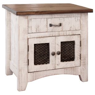 1 Drawer, 2 Mesh door Nightstand