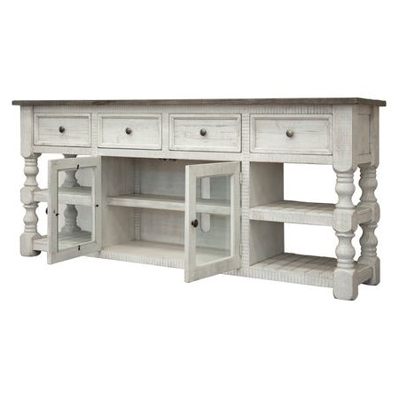 IFD4691STD80 80" TV Stand w/ 4 Drawer & 2 Glass Doors