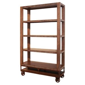 IFD560BKCS-70 70" Bookcase with 4 shelves &Casters