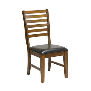 ATEI SM007V Ladder Back Side Chair w/ Dark Brown Vinyl Seat