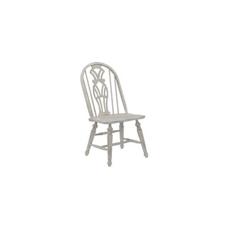 ATEI VE001 Windsor Side Chair Antique White & Dark Knotty Oak