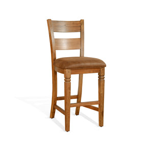 1429RO-30 30"H Ladderback Barstool, Cushion Seat
