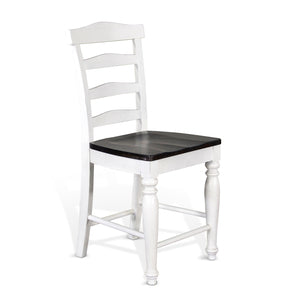 1432EC-24 24"H Ladderback Barstool, Wood Seat