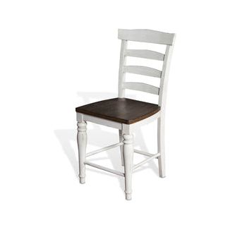 1432FC-24C 24"H Ladderback Barstool, Cushion Seat