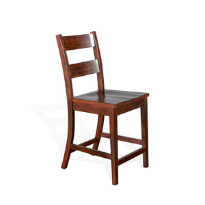 1508RM-24 24"H Ladderback Barstool, Wood Seat