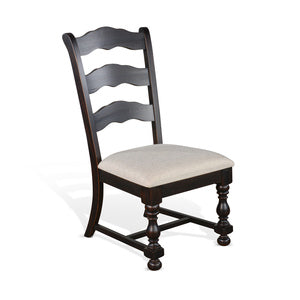 1613BW Ladderback Side Chair, Cushion Seat