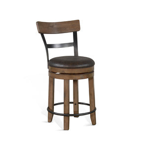 1624BU-B24 24"H Barstool w/ Back & Swivel, Cushion Seat