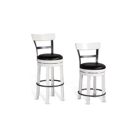 1624EC-B24 24"H Barstool w/ Back & Swivel, Cushion Seat
