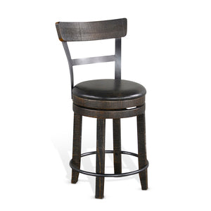 1624TL2-B24 24"H Barstool w/ Back & Swivel, Cushion Seat