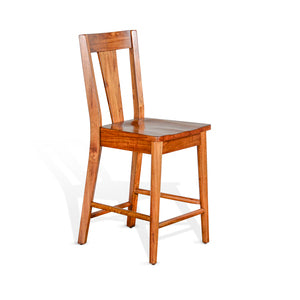 1688CN-24 T-Back Barstool, Wood Seat