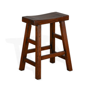 1768VM-24 24"H Saddle Seat Stool, Wood Seat