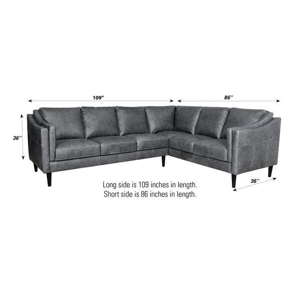 Ava Sectional 3Strlaf/Cortermraf 3512 Bomber Gray
