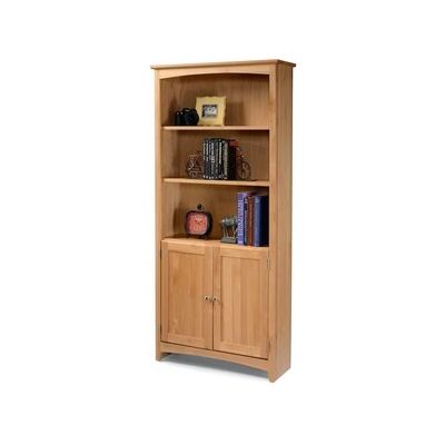 Alder Solid Wood Bookcase with Doors