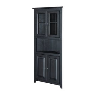 Corner Cabinet Wood Bottom & Glass Top Doors