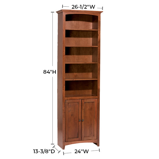 Solid Alder Bookcase by size