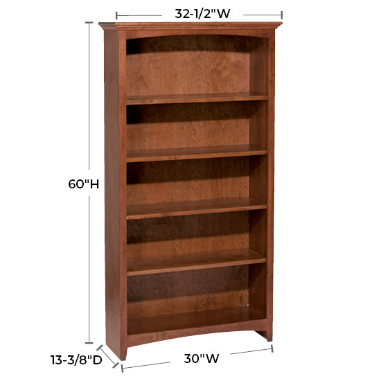 Solid Alder Bookcase by size