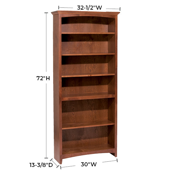 Solid Alder Bookcase by size