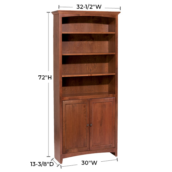 Solid Alder Bookcase by size