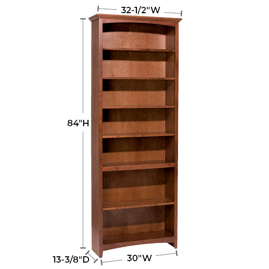 Solid Alder Bookcase by size