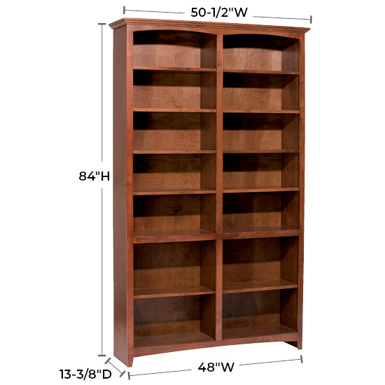 Solid Alder Bookcase by size