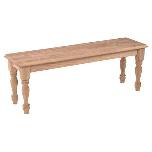 60" Farmhouse Bench (RTA) WH BE-60T