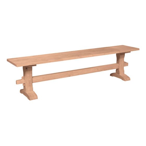 Trestle Bench 72X14" (RTA) WH BE-72T/BE-72T2