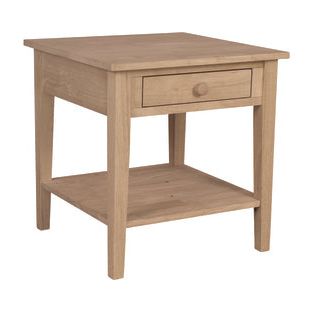 Spencer End Table W/A Drawer (Ext Glides) (RTA) WH OT-8E