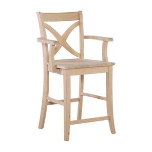 24" Vineyard Stool W/ Arms WH S-142AB