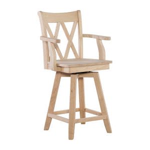 24" Double XX Swivel Stool with Arms WH S-202SWAB