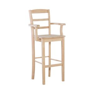 24" Madrid Stool W/ Arms WH S-402AB