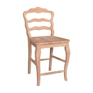 24"H Versailles Ladderback Stool WH S-9202B