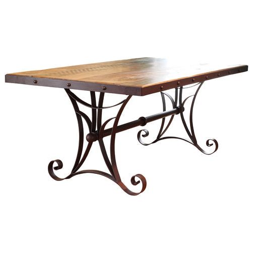 IFD962TABLE-MC 79” Dining Table w/Iron Base