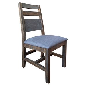 IFD9771CHR Solid Wood Chair w/Fabric seat, Gray Finish