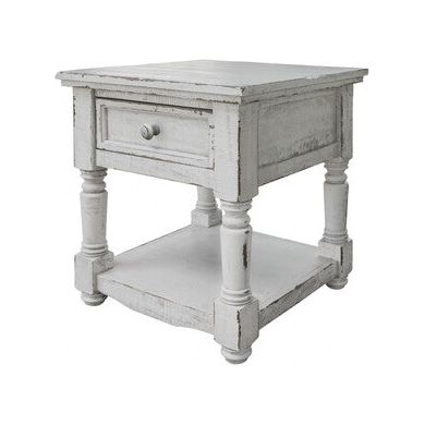 IFD7331ENDWT 1 Drawer, End Table w/ White finish