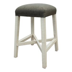 IFD4691STL24 24” Stool w/Fabric Seat & Ivory finish