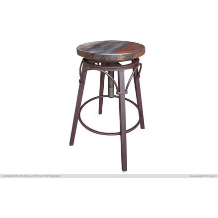 IFD968BS2430 24-30" Adjustable Swivel Stool, wooden seat, straight leg