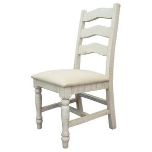 IFD4691CHRIV Solid Wood Chair w/Fabric Seat Ivory Finish