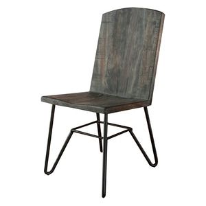 IFD686CHAIR Solid Parota Chair w/ Iron base, Moro Finish